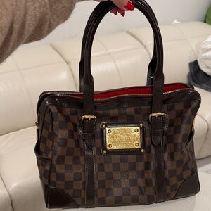 Louis Vuitton Brown and Gold Checkered Bag